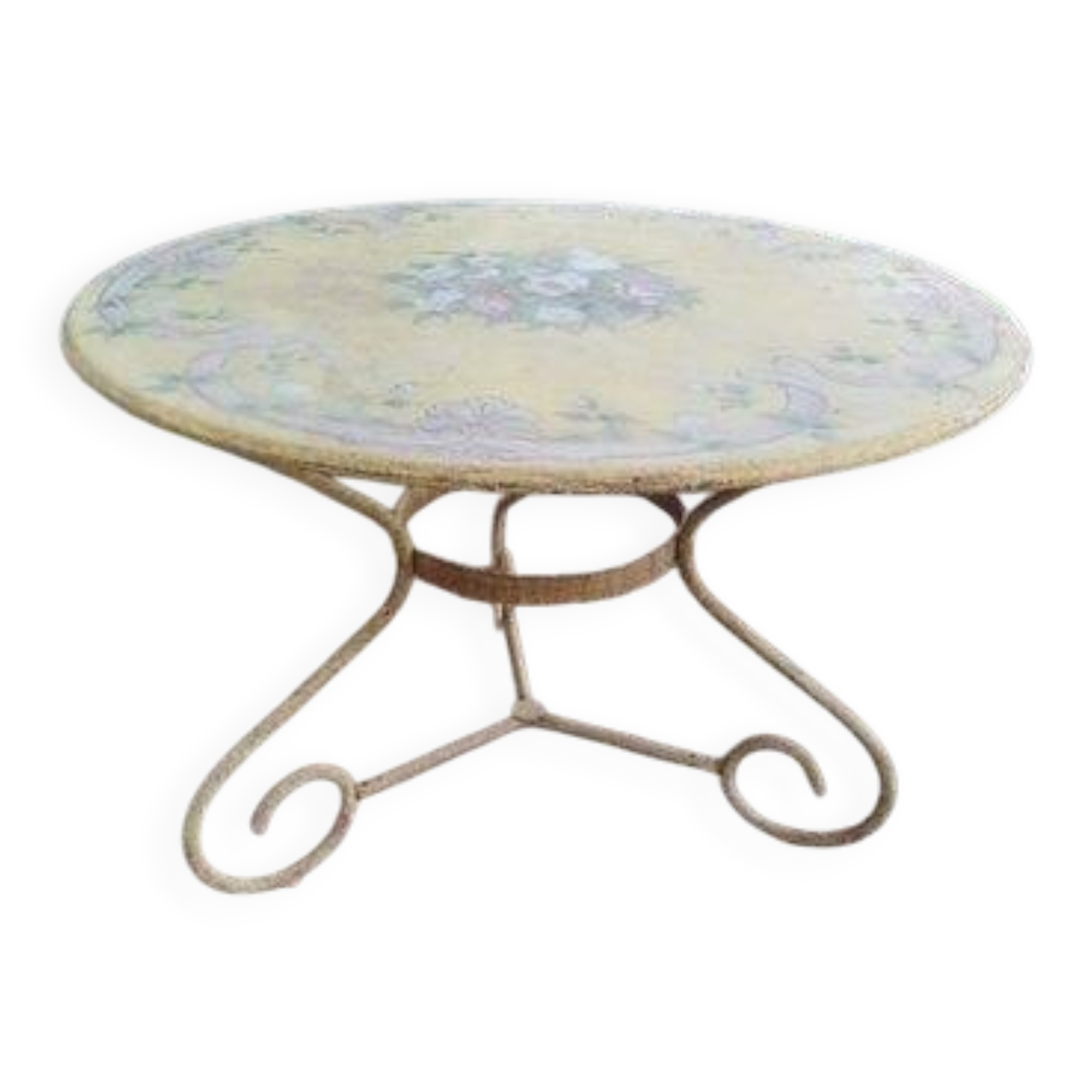 Wrought iron garden table unique piece