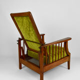 Morris armchair in beech and green velvet, United Kingdom, circa 1900
