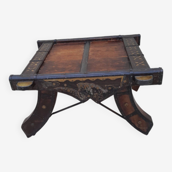 Old Tibetan copper wood coffee table