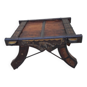 Old Tibetan copper wood coffee table