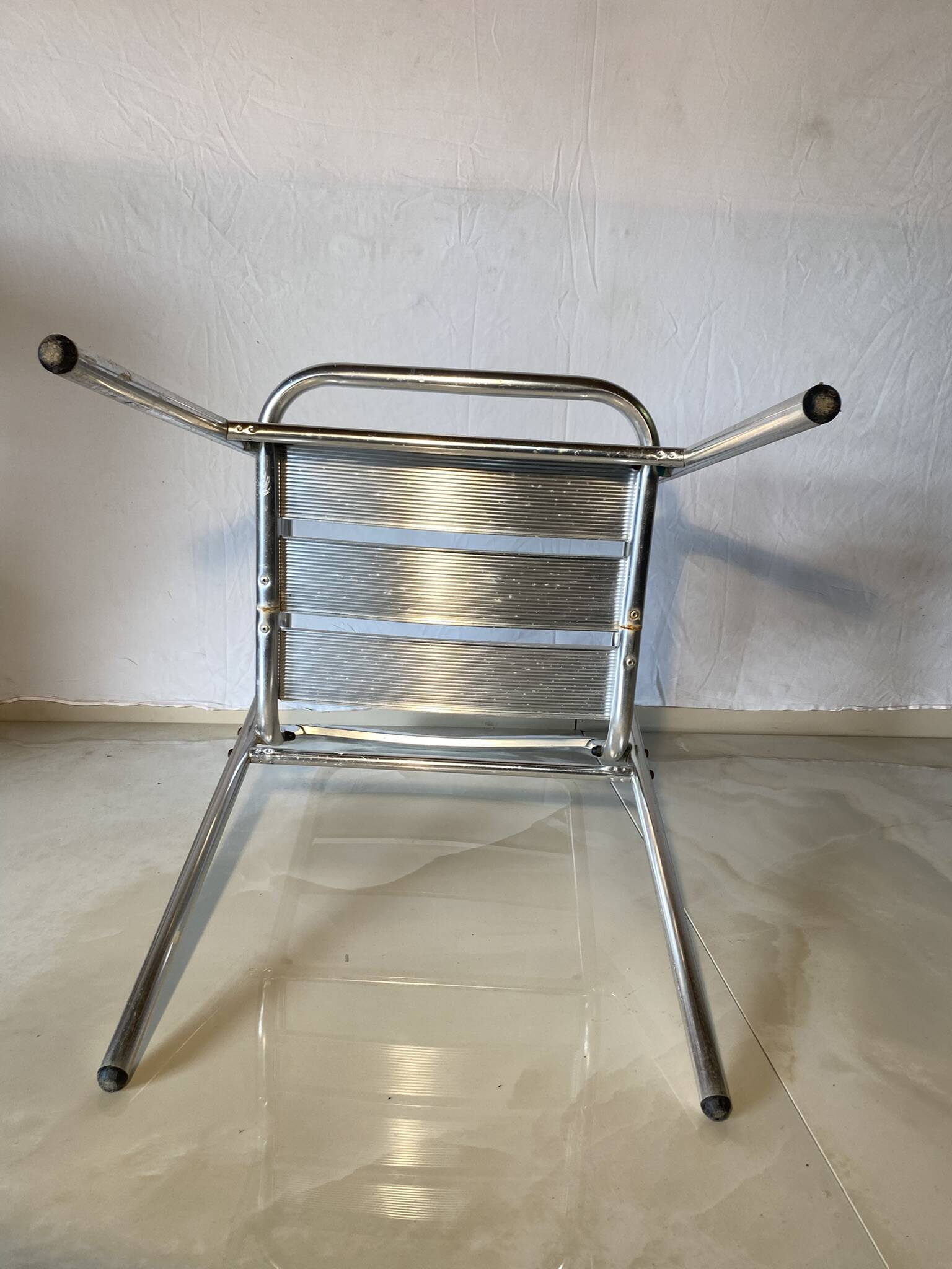 Set of 3 aluminum bistro chairs