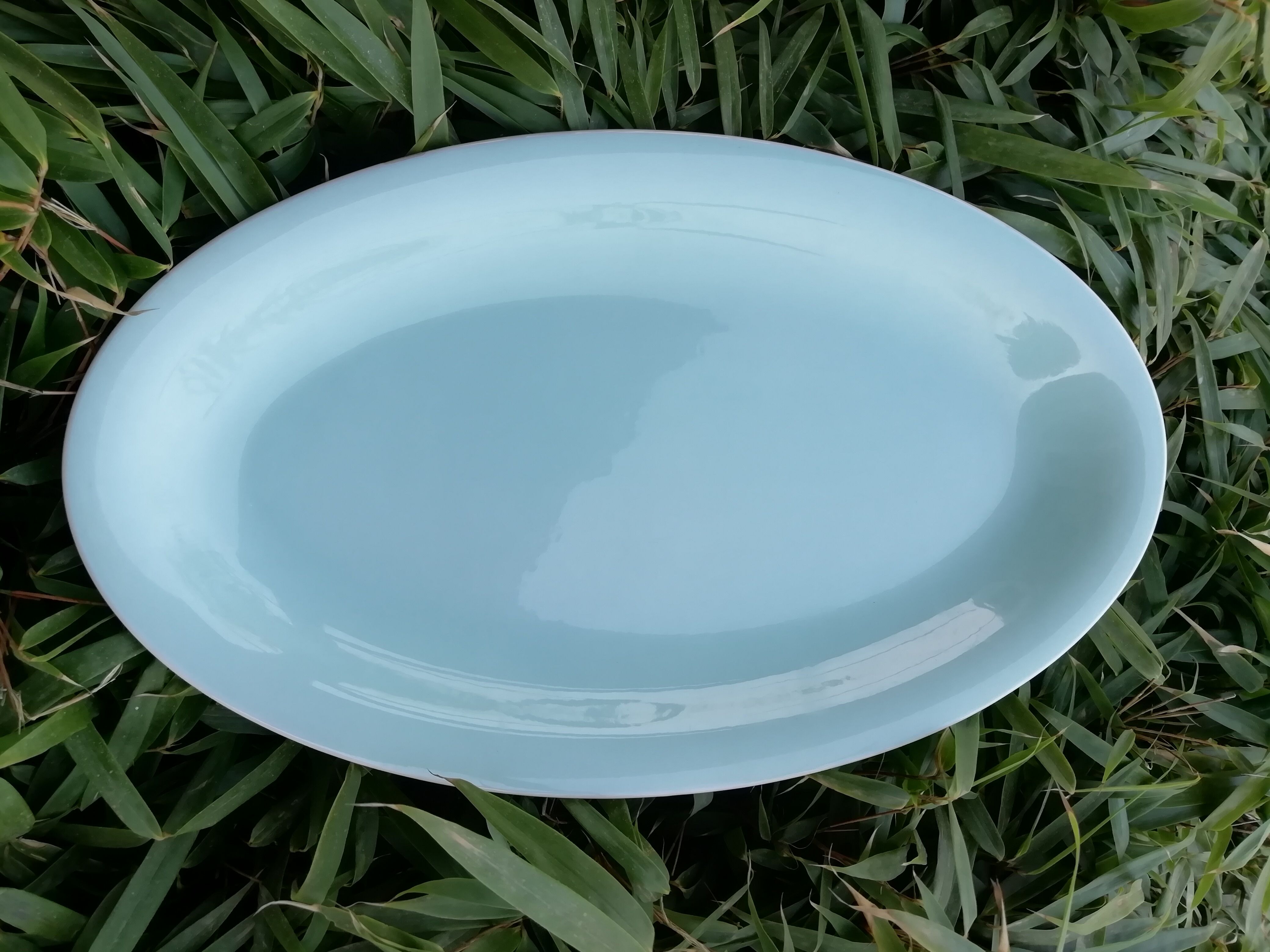 Blue oval dish