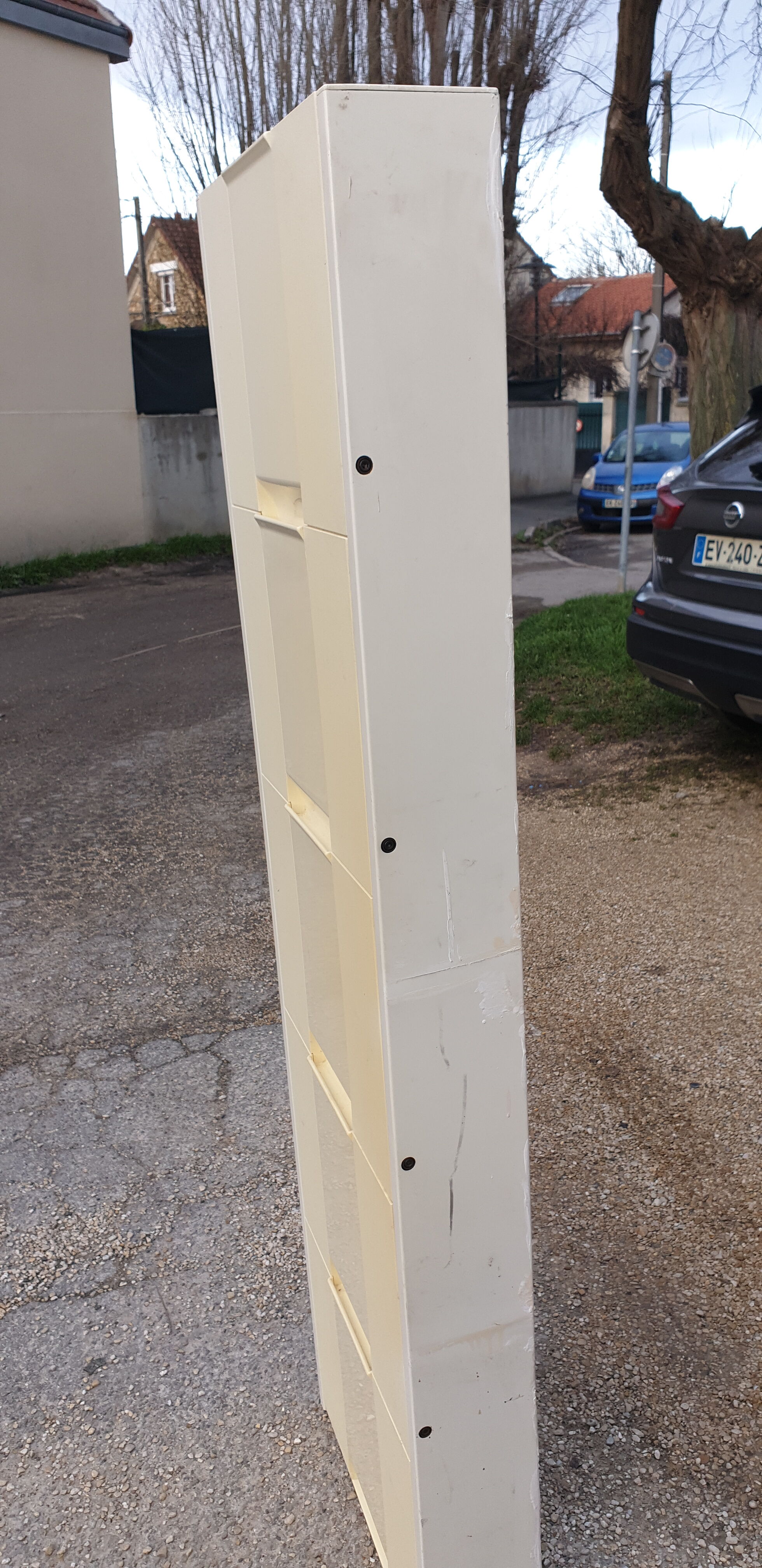 Vintage shoe column cabinet