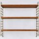 Vintage wall shelf in wood and gold metal – 1960s/70s
