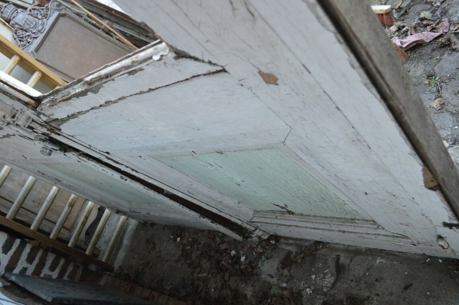 double oak entrance door with its frame