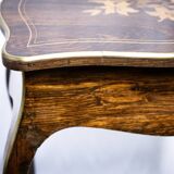 Napoleon III style floral marquetry work table / hairdresser's table.