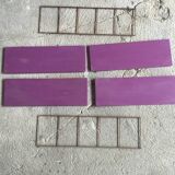 Metal string shelf - 4 purple shelves - vintage 1960
