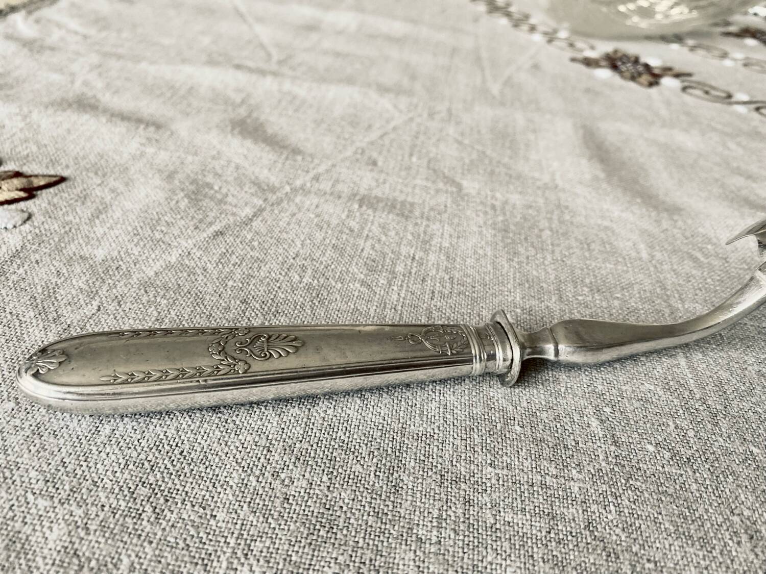 Grange louche en argent massif, époque XIXème
