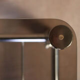 Glass rectangle coffee table with magazine rack, circa 1970