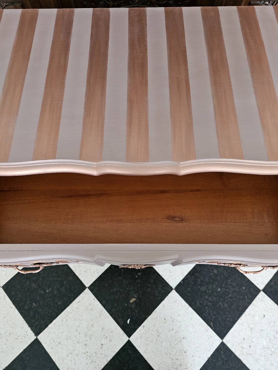 Vintage old pink chest of drawers