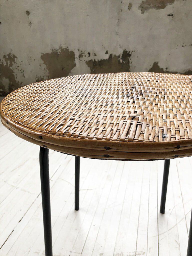 Wicker and metal coffee table