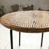 Wicker and metal coffee table