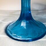 Blue vintage glass cake display