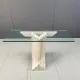 Table console en travertin vintage dans le style de Carlo Scarpa, années 1970.