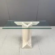 Vintage travertine console table in the manner of Carlo Scarpa, 1970s