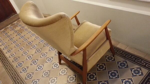Fauteuil bergere scandinave  Relax wingback chair années 50 60 scandinave