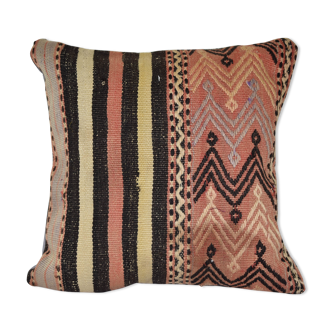 Turkish striped Kilim cushion cover