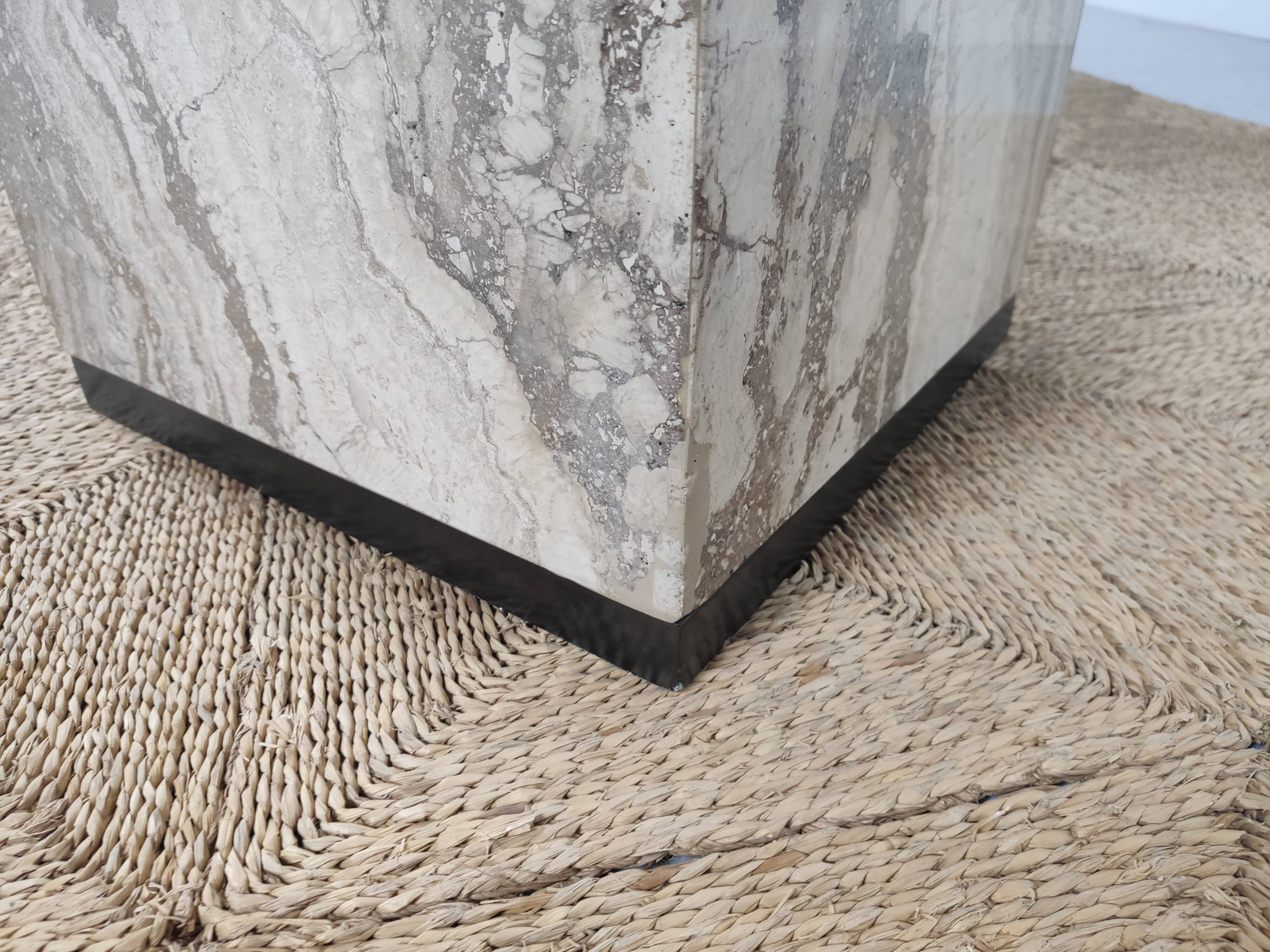 Marble and glass dining table, 80s