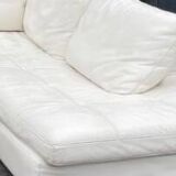 Leather sofa, white leather corner sofa, Crozatier