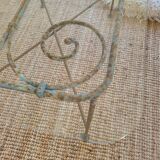 Wrought iron and glass coffee table