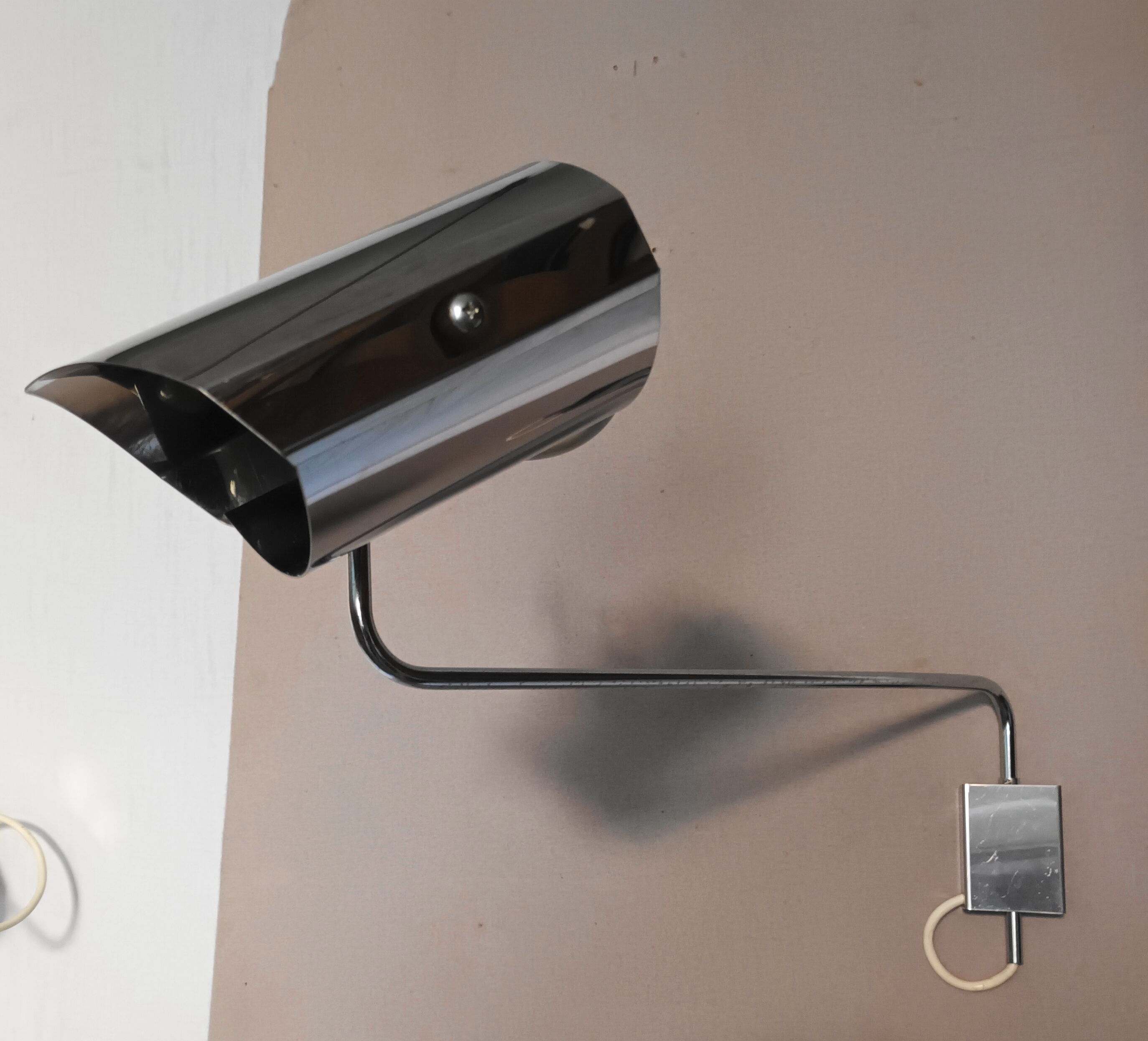 Pair of large chrome wall lamps from the 70s