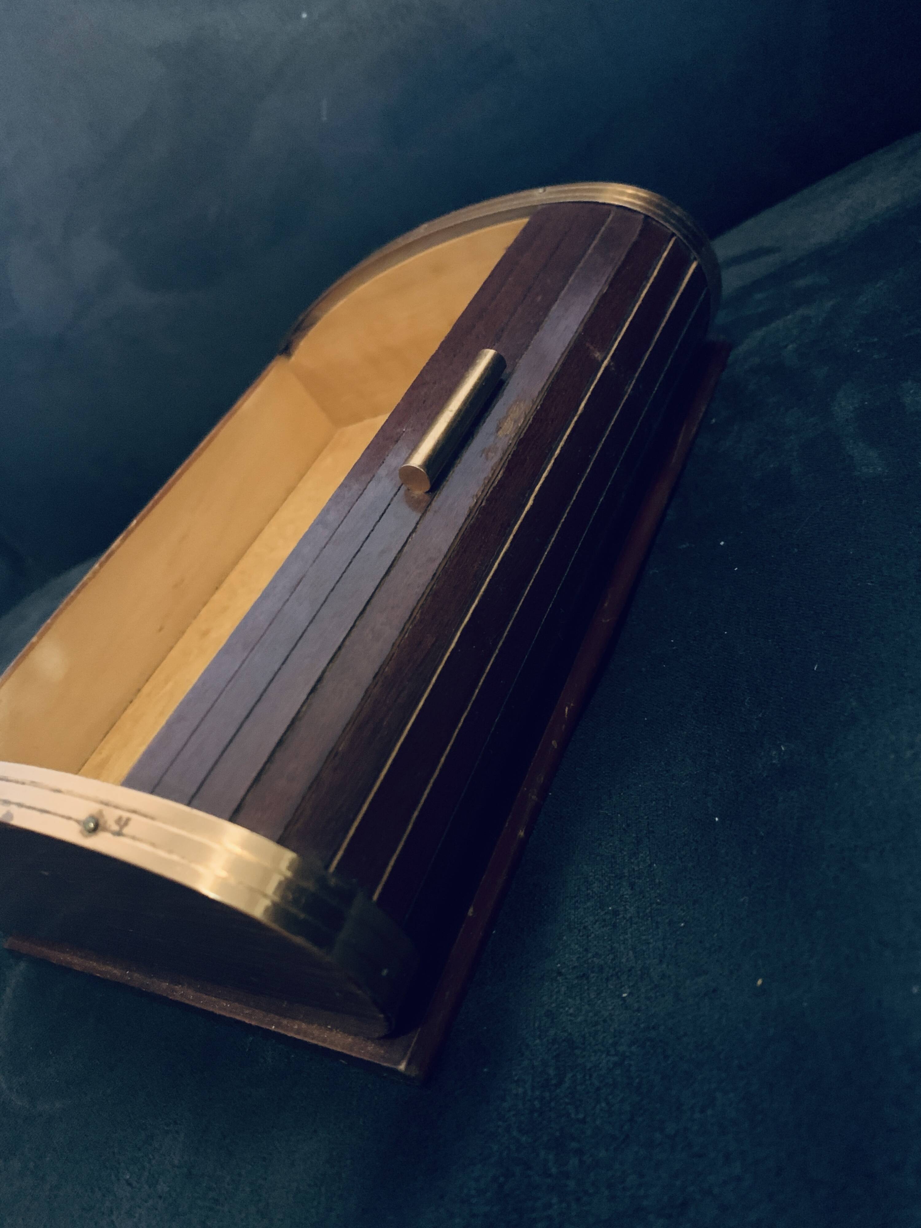 Cigar box 1960 17cm wooden sliding shutter jewelry cigarettes old vintage