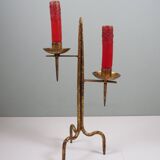 Grand vintage brutalist chandelier, Venetian style, sculptural metal.