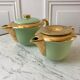 Duo of teapot and green milk pot sage 50s