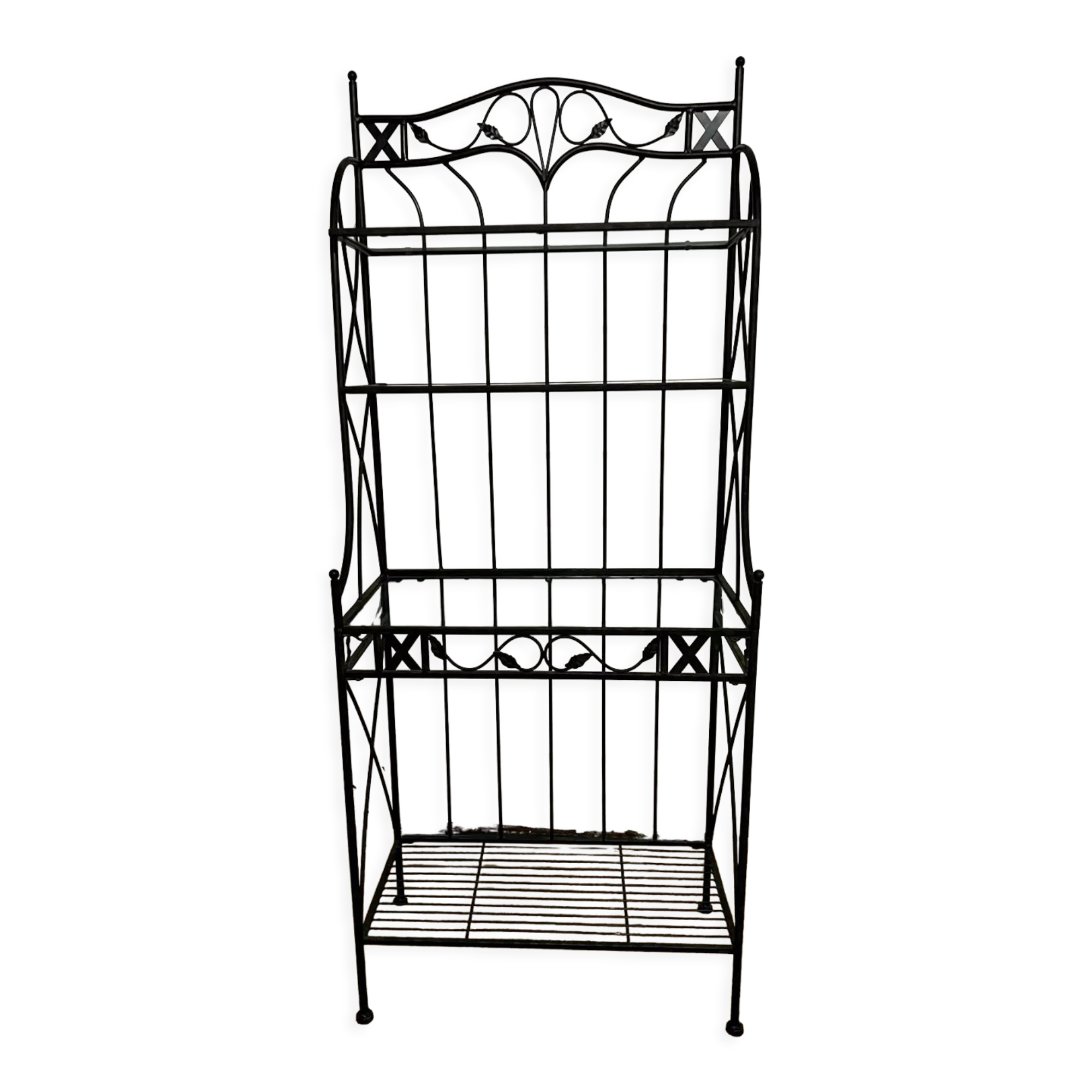 Antique wrought iron shelf