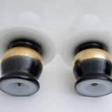 Mid-Century Modern Italian Murano Glass Mushroom Table Lamps, 1970s, Pair