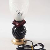 Aubergine crystal art deco lamp