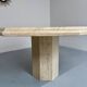 Thick travertine dining table, Italian design from the 70s, vintage
