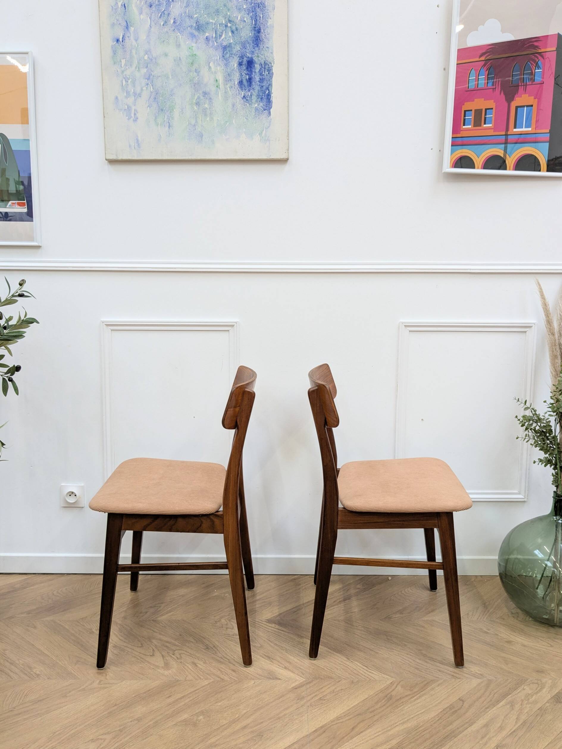 Pair of Danish teak chairs