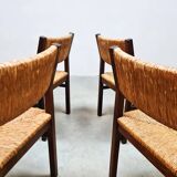Vintage Dutch design Wengé dining chairs