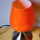 Paire de lampes space age en opaline orange et métal chromé