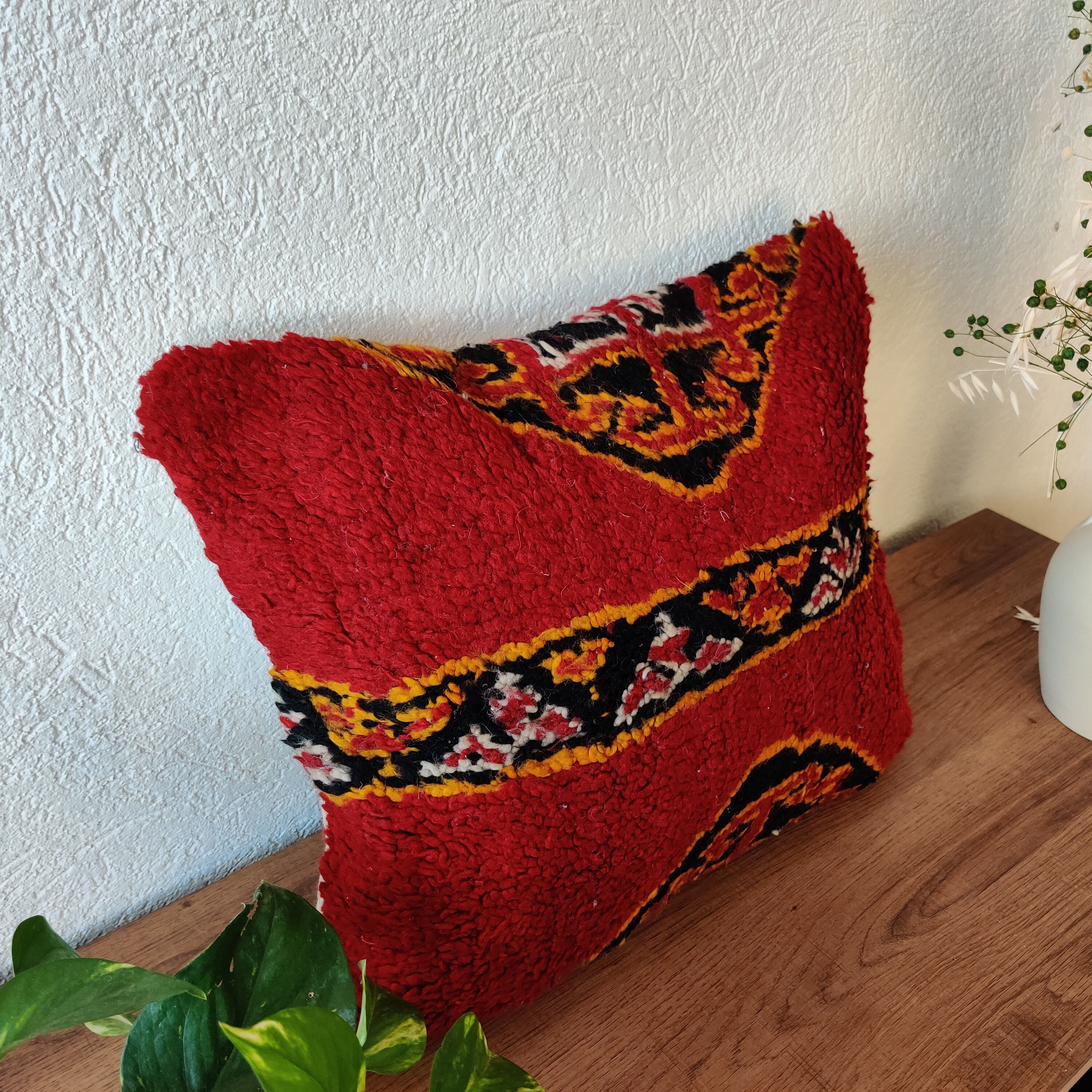 Coussin marocain berbere rouge 40x50 cm