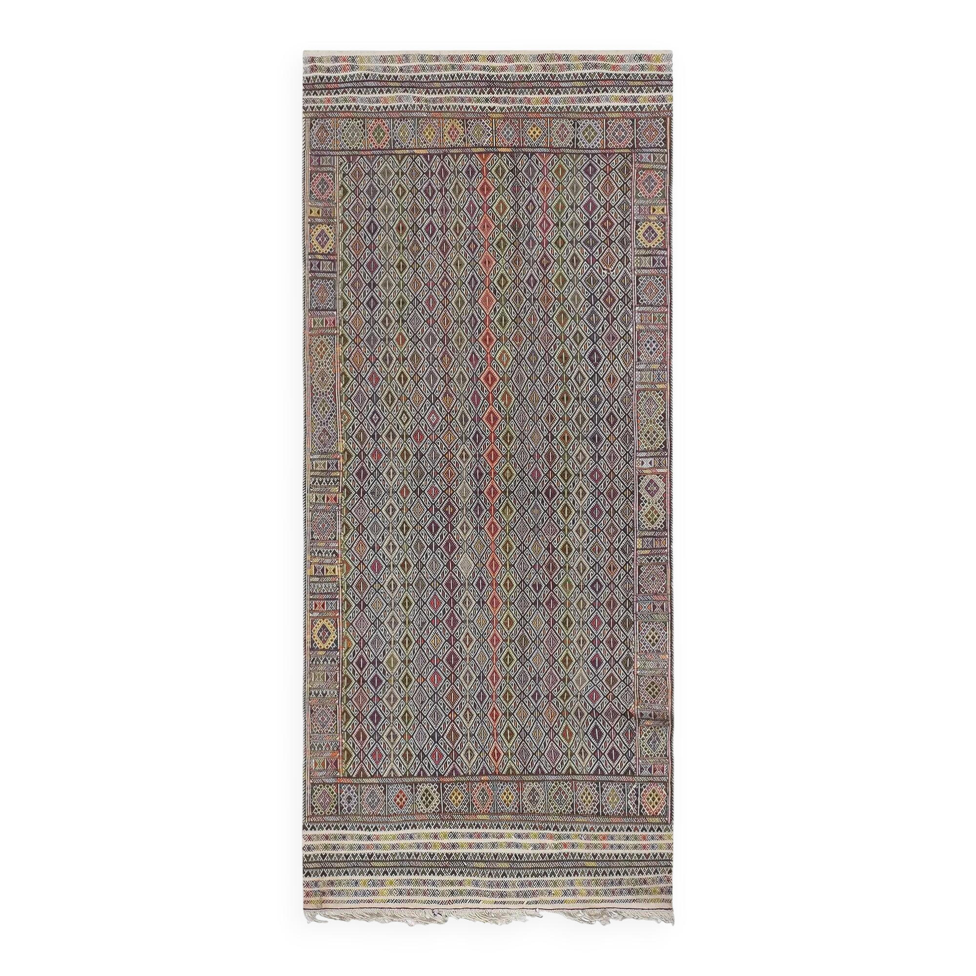 Vintage Turkish kilim handwoven 155x362 cm