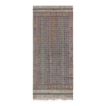 Vintage Turkish kilim handwoven 155x362 cm