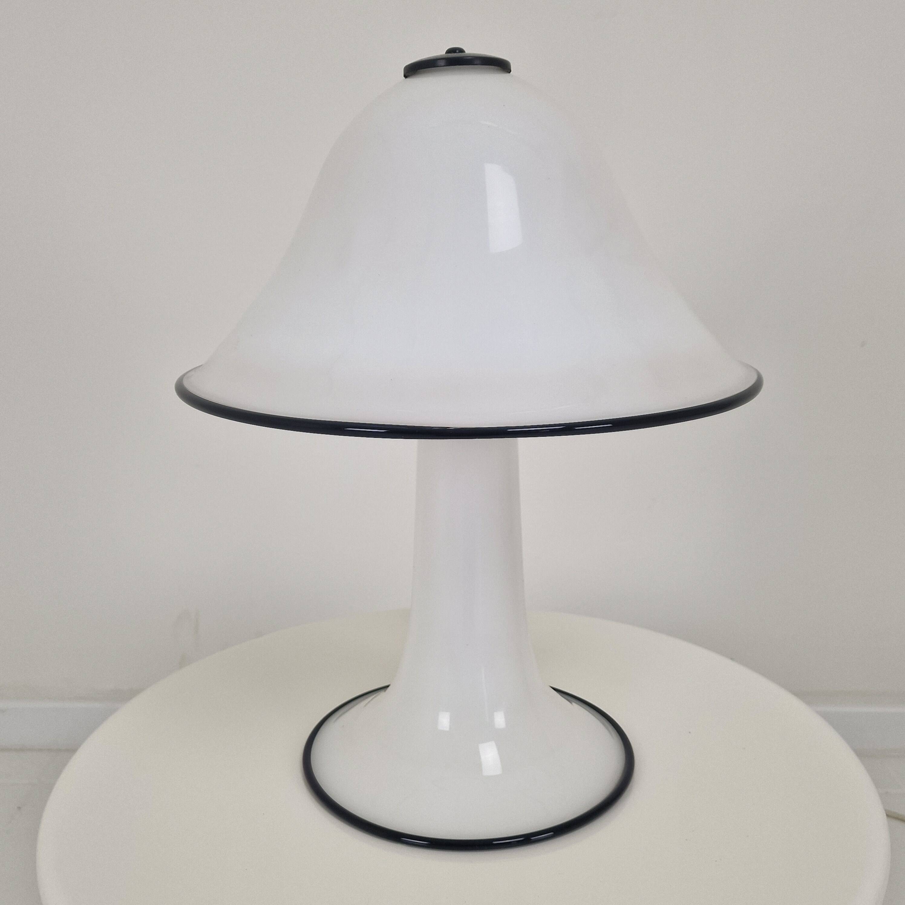 Rare '70s Murano Mushroom Lamp – Hand-Blown Glass with White Diffused Light