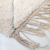 Moroccan Berber carpet blessed ouarain ecru with black engraved diamonds 296x205cm