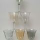 6 iridescent harlequin glasses in port