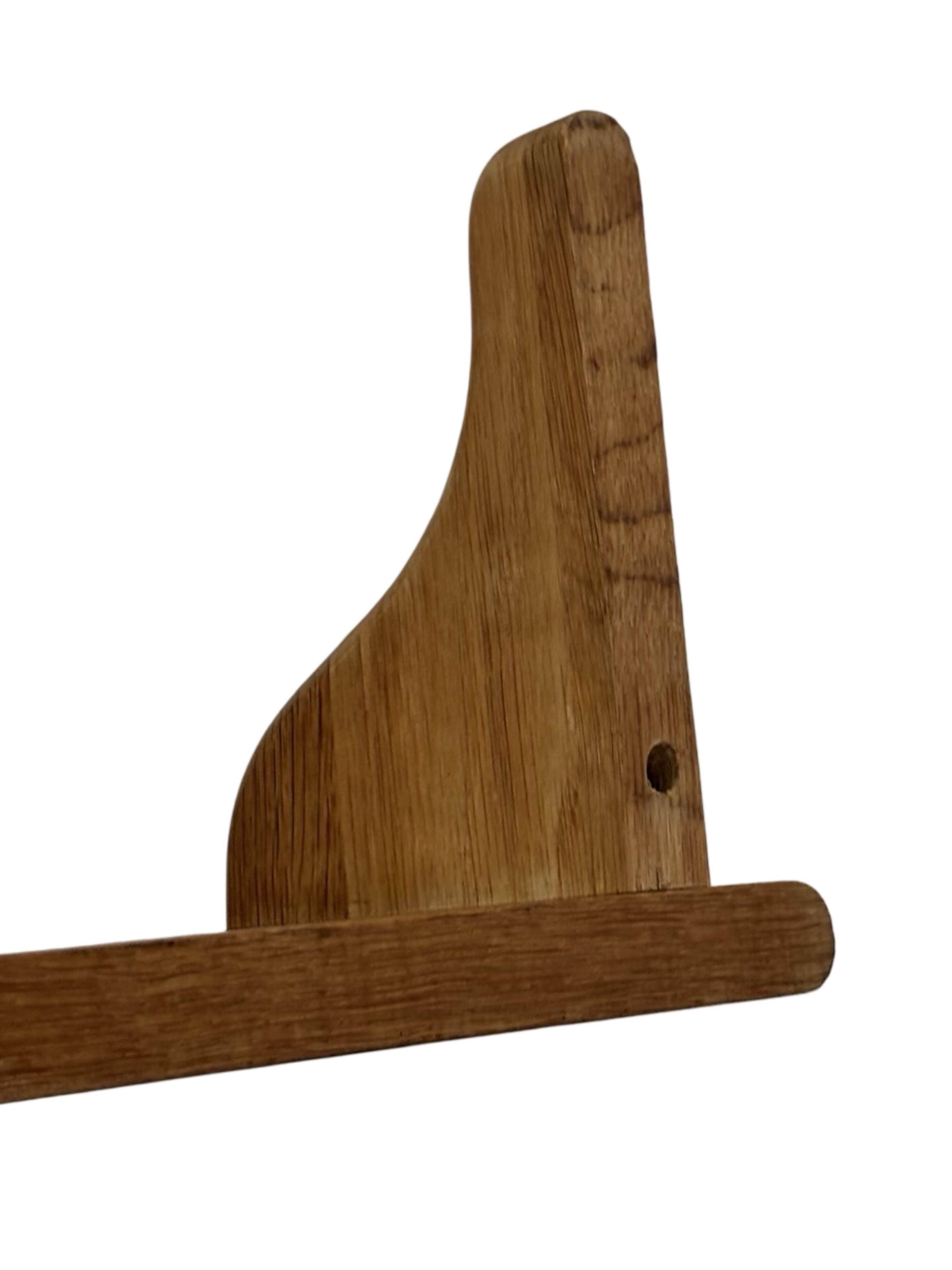 Vintage book shelf wall rack 1970s wood minimalist design