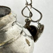 19th-century sanctuary chandelier in silver-plated brass, decorated with angels, 78 cm.