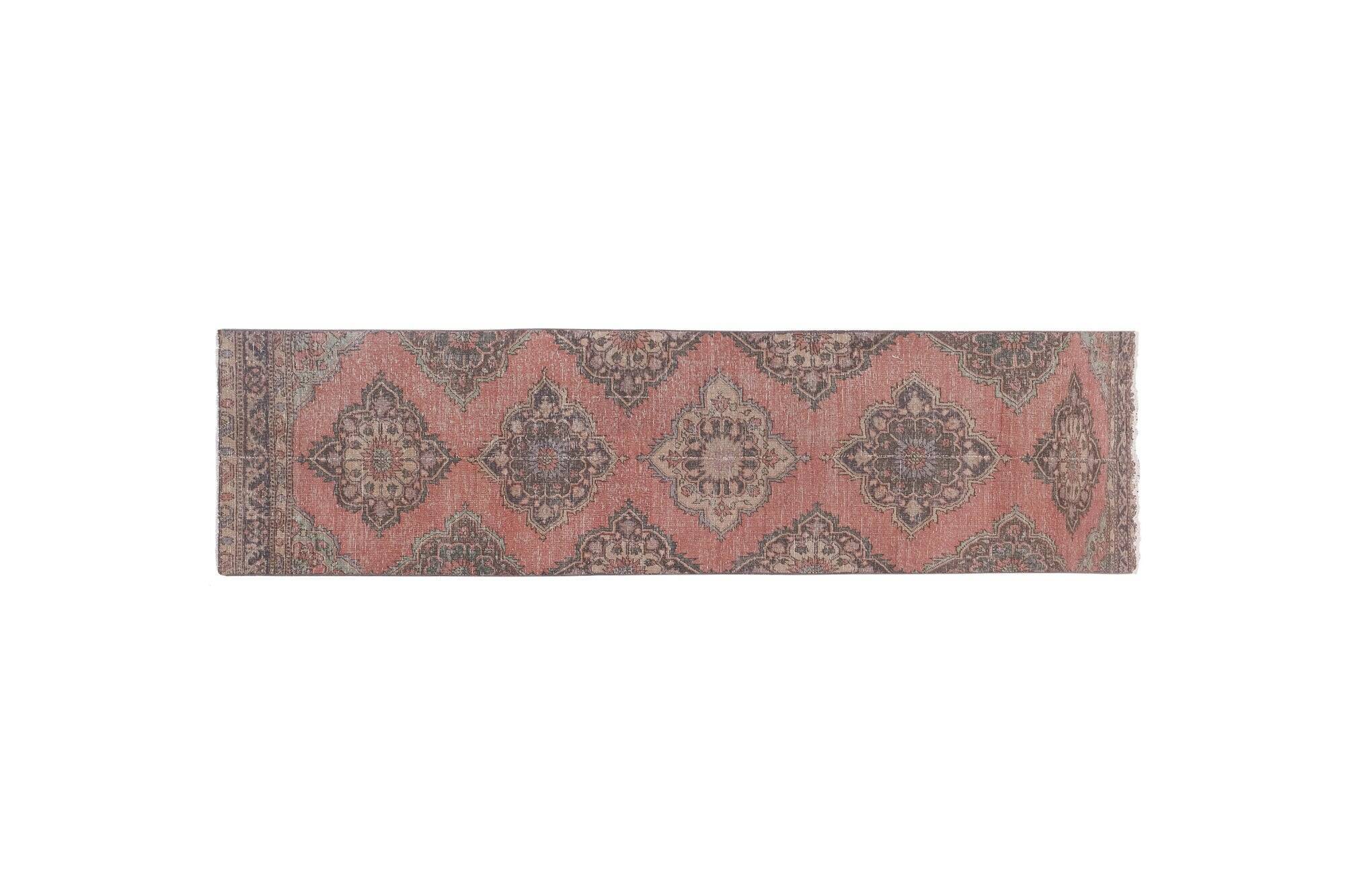 Vintage Turkish hallway rug 96x364 cm