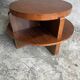 Vintage Art Deco round coffee table with double top