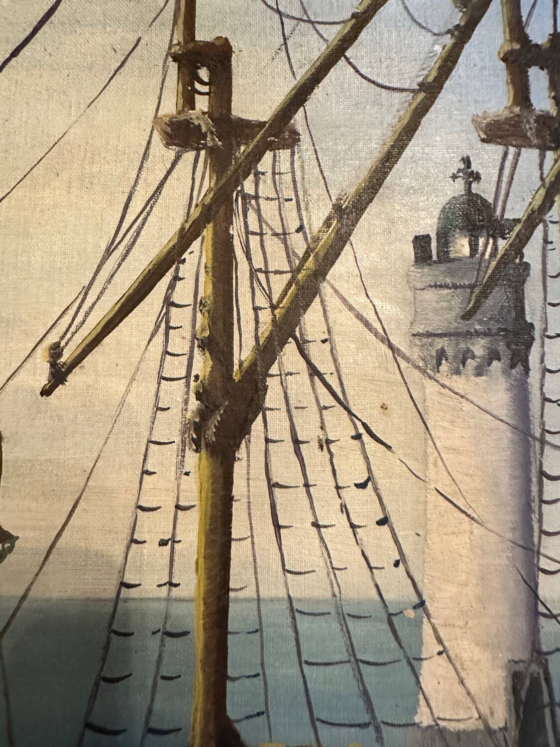 Fishing boats - painting on canvas board