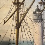 Fishing boats - painting on canvas board