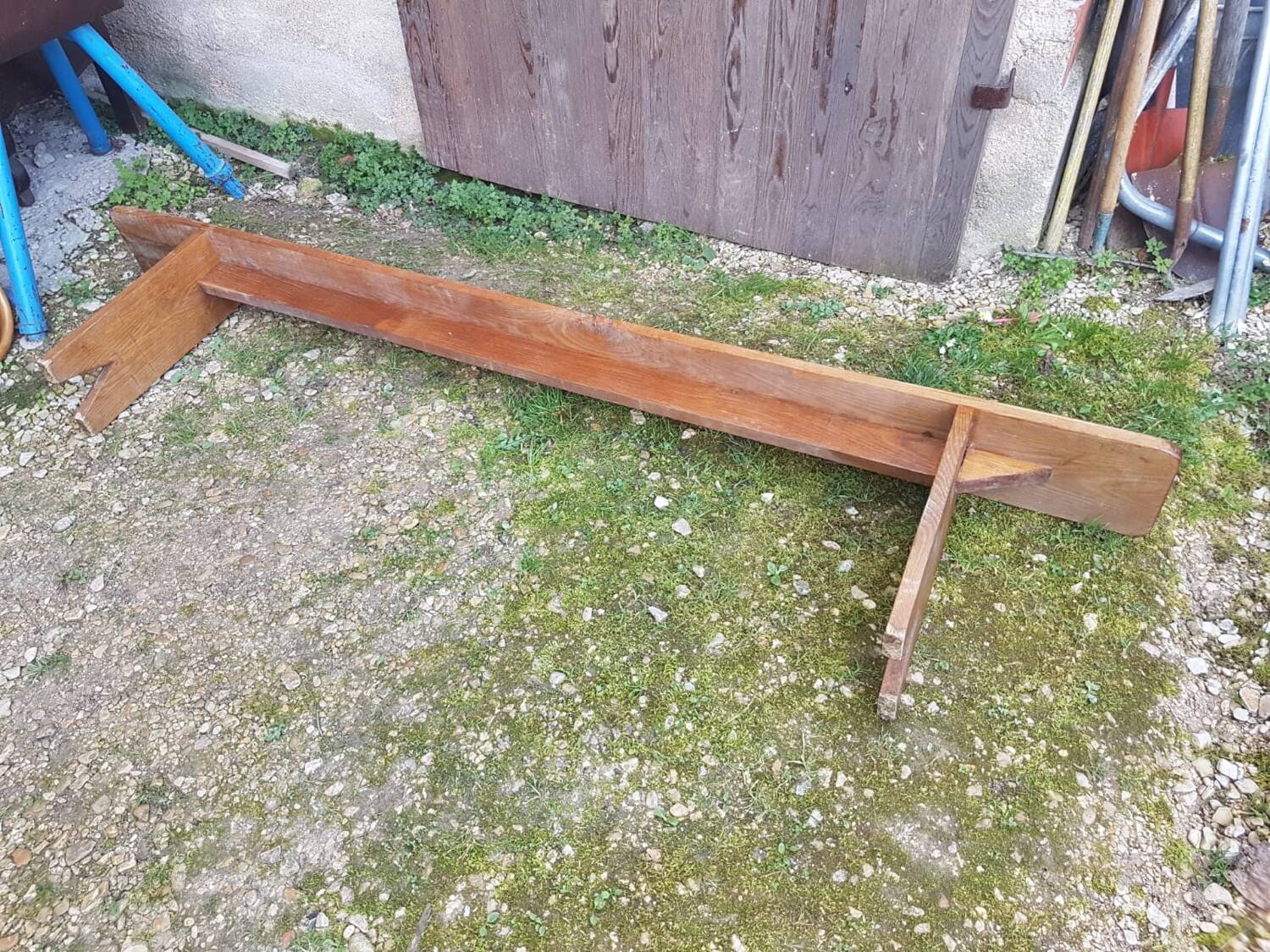 Old vintage solid wood bench