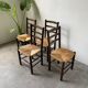 Set of 4 straw chairs from the 50s Dudouyt