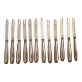 Set of 12 seafood knives, antique, 1900